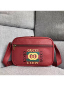 Gucci Leather Print Shoulder Bag 523589 Red 2018