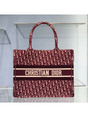 Dior Small Book Tote Bag in Burgundy Oblique Embroidered Velvet 2020