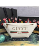 Gucci Leather Print Leahter Belt Bag 493869 White 2018