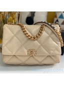 Chanel Quilted Goatskin Chanel 19 Maxi Flap Bag AS1162 Beige 2020 Top Quality
