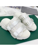 Dior D-Wander Oblique Slide Sandals White 2021  