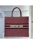 Dior Large Book Tote Bag in Burgundy Oblique Embroidered Velvet 2020