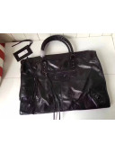 Balenciaga Wax Calfskin Giant 12 Weekender Bag Black 2017