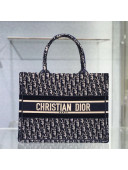 Dior Small Book Tote Bag in Blue Oblique Embroidered Velvet 2020