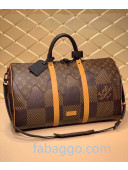 Louis Vuitton Men's Keepall Bandoulière 50 Bag in Giant Damier Ebene Canvas N40360 2020