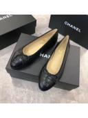 Chanel Lambskin Leather Ballerinas Black 2019