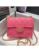 Chanel Grained Calfskin Mini Square Flap Bag AS2356 Pink 2021