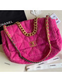 Chanel 19 Tweed Maxi Flap Bag Rosy AS1162 2019