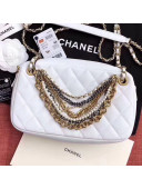 Chanel Quilted Leather Chain Tassel Camera Case Shoulder Bag AS0773 White 2019