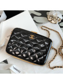 Chanel Goatskin Box Clutch with Chain AP2283 Black 2021