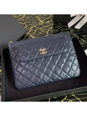 Chanel Quilted Lambskin Flap Case Pouch AP1189 Navy Blue 2020
