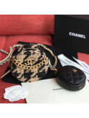 Chanel 19 Houndstooth Tweed Clutch with Chain & Coin Purse AP0986 Beige/Black 2019