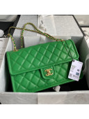 Chanel Grained Calfskin Large Square Flap Bag AS2358 Green 2021