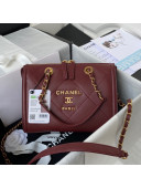 Chanel Calfskin Small Bowling Bag AS2749 Burgundy 2021