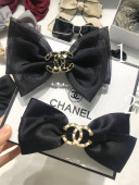 Chanel Bow Headband Hair Accessory Black 2021 17