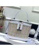 Chanel Rattan Woven Small Vanity Case AS1352 White/Beige 2020