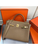 Hermes Kelly 25cm/28cm/32cm Togo Leather Bag Apricot(Gold Hardware)