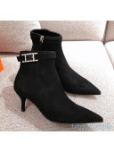 Hermes Suede Blanche Ankle Boot With 6cm Heel Black 2020
