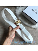 Chanel Calfskin Belt 30mm with Twist CC Buckle White 2020