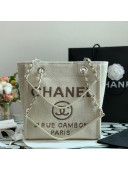 Chanel Deauville Mixed Fibers Small Shopping Bag White 2021
