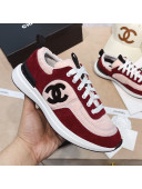 Chanel Suede and Nylon Sneakers G37122 Pink/Burgundy 2021