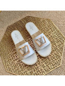 Louis Vuitton Monogram Canvas Espadrille Slide Sandals with Square LV Buckle White 2021