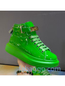 Alexander McQueen Patent Leather Sneakers with Lock Charm Green 2020 (For Women and Men)