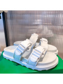 Bottega Veneta Fabric Flat Slide Sandals White 2021 112341
