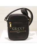 Gucci Print Leather Shoulder Bag 574803 Black 2018