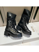 Dior D-Fight Ankle Boots in Black Lambskin 2021