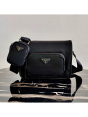 Prada Re-Nylon and Saffiano Leather Shoulder Bag 2VD041 Black 2020
