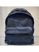 Dior Diortravel Large Camouflage Canvas Backpack Navy Blue 2020