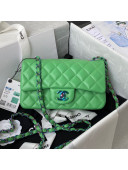 Chanel Lambskin & Rainbow Metal Mini Flap Bag A69900 Green 2021 