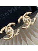 Chanel CC Stud Earrings Gold 05 2021
