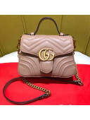 Gucci GG Marmont Leather Mini Top Handle Bag Nude 2018