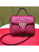 Gucci GG Marmont Leather Mini Top Handle Bag Rosy 2018