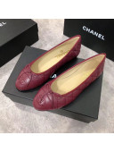 Chanel Quilting Lambskin Leather Ballerinas Burgundy 2019 