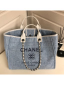 Chanel Deauville Large Shopping Bag Gray 2021 03