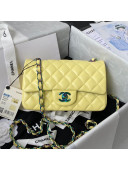 Chanel Lambskin & Rainbow Metal Mini Flap Bag A69900 Yellow 2021 