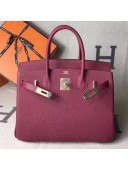Hermes Original Togo Leather Birkin 25/30/35 Handbag Fuchsia (Gole-tone Hardware)