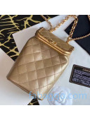 Chanel Metallic Lambskin Vertical Kiss-Lock Bag All Gold 2020