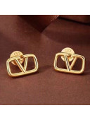 Valentino VLogo Stud Earrings Gold 2021 01