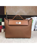 Hermes Original Togo And Swift Leather Kelly 24/24 Bag Brown 2018 (Silver Hardware)