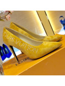 Louis Vuitton Call Back Suede Crystal Signature High-Heel Pump 1A5L0M Yellow 2019