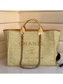 Chanel Deauville Large Shopping Bag Yellow 2021 02