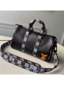 Louis Vuitton Men's Zoooom with Friends Nano Keepall in Damier Leather M80202 Black/Gray 2020