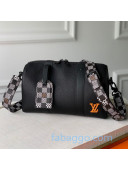 Louis Vuitton Men's Zoooom with Friends Travel Shoulder Bag in Damier Leather M44451 Black/Gray 2020