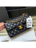 Chanel Quilted Lambskin Small Classic Flap Bag A01113 Black/Gold Origiinal Quality 2021 
