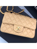 Chanel Lambskin Mini Flap Bag A69900 Apricot 2021(Gold-Tone Metal)