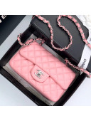 Chanel Lambskin Mini Flap Bag A69900 Pink 2021(Silver-Tone Metal)
